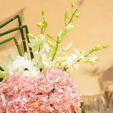 Pink Carnation and White Orchid Vase